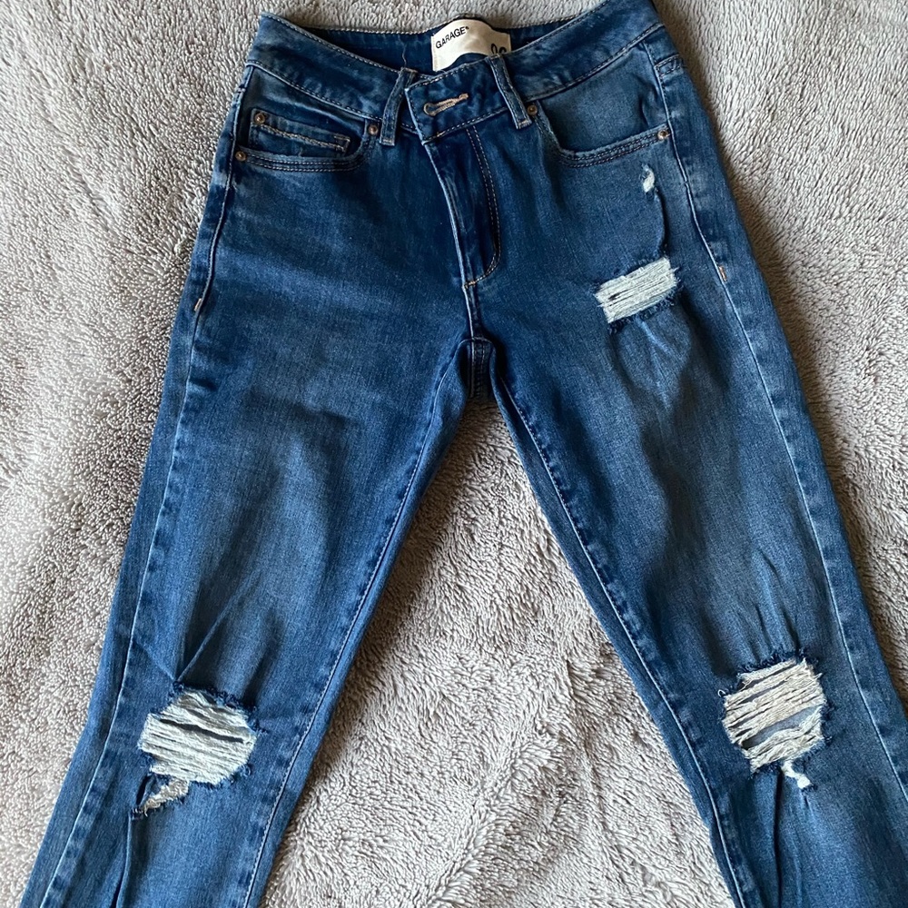 Garage ripped skinny jeans